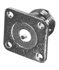 RFN-1021-14-WB-RF INDUSTRIES,LTD-Conector N Hembra de Montaje en Panel Frontal de 4 Perforaciones a 18 mm. con Contacto Ranurado, Bronce Blanco/ Oro/ Teflón.