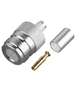RFN-1029-SP-RF INDUSTRIES,LTD-Conector N Hembra de Anillo Plegable para Cable PROFLEX ó Grupo P, Plata/ Oro/ Teflón.