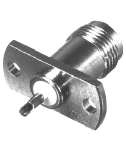 RFT-1210-03-RF INDUSTRIES,LTD-Conector TNC Hembra para Chasis de 2 Perforaciones de 18 mm, Terminal Soldable, Níquel/ Oro/ Teflón.