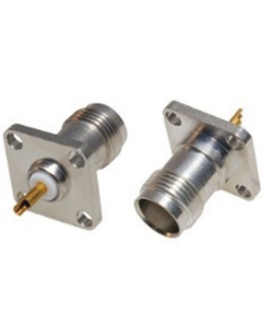 RFT-1210-WB-RF INDUSTRIES,LTD-Conector TNC Hembra para Chasis de 4 Perforaciones de 13 mm, Terminal Soldable, Bronce Blanco/ Oro/ Teflón.