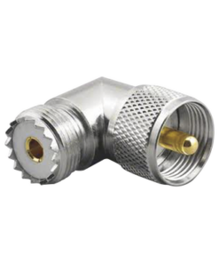 RFU-532-RF INDUSTRIES,LTD-Adaptador en Ángulo Recto, de Conector UHF Macho (PL-259) a UHF Hembra (SO-239), Níquel/ Oro/ Delrin.