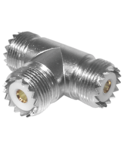 RFU-534-RF INDUSTRIES,LTD-Adaptador en forma T, de Conector UHF Hembra (SO-239) a Doble Conector UHF Hembra, Níquel/ Plata/ Delrin.