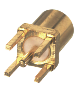RMX-9350-1-RF INDUSTRIES,LTD-Conector MMCX Hembra para Montaje Vertical con 4 Patas y Terminal para soldar en PCB, Oro/ Oro/ Teflón.