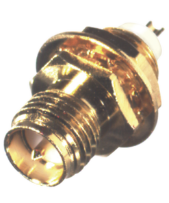 RP-3251-1-RF INDUSTRIES,LTD-Conector SMA Hembra Inverso de Montaje Frontal en Panel, D-Plano, Soldable, Oro/ Oro/ Teflón.