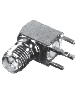 RP-3300-1-RF INDUSTRIES,LTD-Conector SMA Hembra Inverso en Ángulo Recto con PIN Terminal y 4 Patas para Montaje PCB Coaxial, Oro/ Oro/ Teflón.
