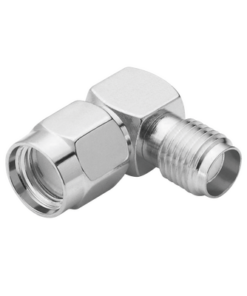 RP-3402-RF INDUSTRIES,LTD-Adaptador en Ángulo Recto de Conector SMA Macho Inverso a SMA Hembra, Níquel/ Oro/ Teflón.