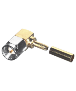 RSA-3010-1B-04-RF INDUSTRIES,LTD-Conector SMA Macho en Ángulo Recto Para RG-174/U, Grupo B, Tuerca de Acoplamiento de Acero Inoxidable Oro/ Oro/ Teflón.