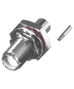 RSA-3560-1-047-RF INDUSTRIES,LTD-Conector SMA Hembra, Hermético, para Montaje de Panel Trasero, en Cable Semi-Rígido de 0.047" de Diámetro, Grupo SR0, Oro/ Oro/ Teflón.