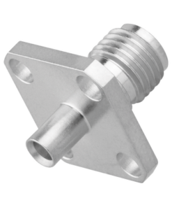 RSA-3570-1-047-RF INDUSTRIES,LTD-Conector SMA Hembra, 4 Hoyos en Panel de 13 mm, Soldable en Cable Semi-Rígido de 0.047" Diámetro, Grupo SR0, Oro/ Oro/ Teflón.