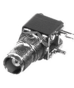 RT-1208-RF INDUSTRIES,LTD-Conector TNC Hembra de Rosca Izquierda en Ángulo Recto para Montaje en PCB, Troquelado, Níquel/ Oro/ Delrin.
