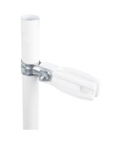 SFABRAZADERA1PW-SFIRE-Aislador de paso o esquina de color BLANCO con abrazadera incluida de 1 Pulgada para uso en poste cerco eléctrico