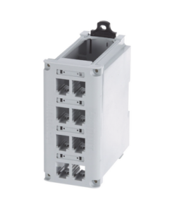 CDPP8RG-PANDUIT-Panel de Parcheo Modular para Cobre, de Instalación en Riel DIN Estándar de 35 mm (1.38 pulgadas), 8 Puertos Mini-Com, Color Gris