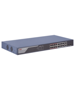 DS-3E1318P-SI-HIKVISION-Switch PoE+ / Administrable / 16 puertos 10/100 Mbps PoE+ / 2 puertos SFP / configuración remota desde Hik-PartnerPro / PoE hasta 250 metros / 230 W