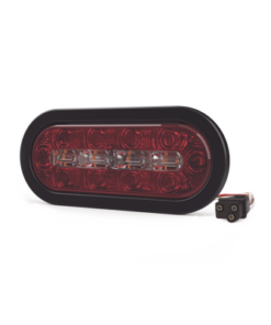 ED3060AW-ECCO-Plafón Ovalado de 7.5" Para Camiones de Transporte, 18 LED Ultra Brillantes, Color Rojo/Claro/Ambar