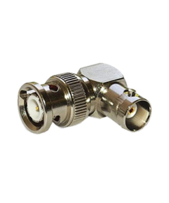 RFB-1132-RF INDUSTRIES,LTD-Adaptador en Ángulo Recto, de Conector BNC Macho a BNC Hembra, 50 Ohm (Monitor), Níquel/ Plata/ Teflón.