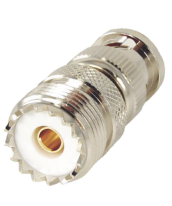RFB-1136-RF INDUSTRIES,LTD-Adaptador en Linea para 50 Ohm, Conector BNC Macho-UHF Hembra (SO-239), Níquel/ Oro/ Delrin.
