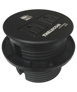 TMCE2USB2B-THORSMAN-Multicontactos / USB empotrable color negro, no incluye cable de poder 