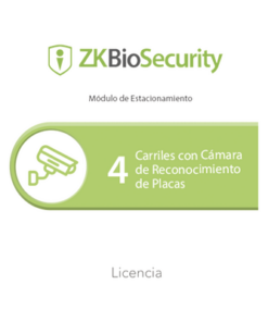 ZKBSPARKLPR6-ZKTECO-Licencia para ZKBiosecurity para modulo de estacionamiento de 6 carriles con camara de reconocimiento de placas