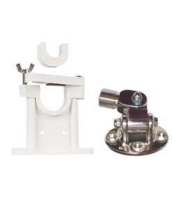 410R/2-SYSCOM-Kit de montaje de acero inoxidable ajustable con soporte para antenas de 1" ó 1 1/2" de Diámetro. Rosca Estándar 1" x 14 Hilos.
