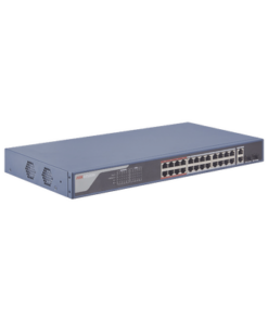 DS-3E1326P-SI-HIKVISION-Smart Switch PoE+ Administrable / 24 puertos 10/100 Mbps PoE+ (hasta 300 m) + 2 puertos 10/100/1000Mbps + 2 Puertos SFP Uplink / 370 W / Hik-PartnerPro y Hik-Central