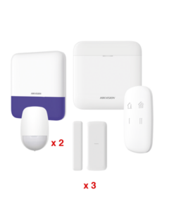 DS-PWA48-KV2-HIKVISION-(AX PRO) KIT de Alarma AX PRO / Incluye: 1 Hub con batería de respaldo / 2 Sensores PIR / 3 Contactos Magnéticos mini / 1 Control Remoto / 1 Sirena Inalambrica Exterior  / WiFi / Compatible con Hik-Connect P2P
