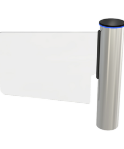 GLA-1-CAME-Torniquete Tipo Ala o Bandera Fabricado en Acero Inoxidable 304 con Hoja de Cristal Templado /  Acceso Bidireccional con Corona LED 