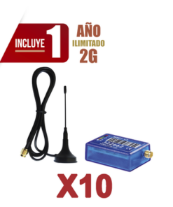 KIT10MINI012G-M2M SERVICES-KIt de 10 Comunicadores de Alarma MINI012G con Antena 2G / Incluyen 1 Año de Cobertura / Aplicación Gratuita / Cero Configuración / Compatible Honeywell/DSC/CROW/PIMA