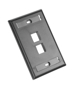 NK2FBL-PANDUIT-Placa de Pared Vertical, Salida Para 2 Puertos Keystone, Con Espacios Para Etiquetas, Color Negro