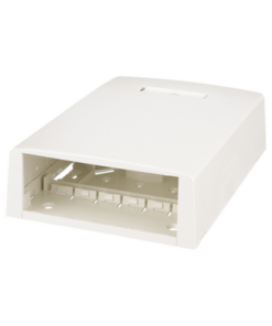 CBXF12IW-AY-PANDUIT-Caja de Montaje en Superficie, Con Accesorio para Resguardo de Fibra Óptica, Para 12 Módulos Mini-Com, Color Blanco Mate 