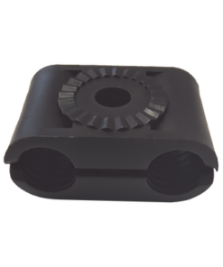 STBH12-SYSCOM TOWERS-Sujetador de Doble Click para Cable Coaxial de 1/2 Pulgada Paquete de 10 Piezas