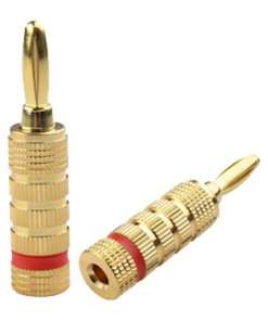 EP-BSCR-EPCOM PROAUDIO-Conector Banana Tipo Tornillo para Bocinas | Instalaciones Profesionales de Audio | Chapado en Oro | Color Rojo (1 Pieza)