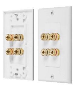 EP-WP2S-EPCOM PROAUDIO-Placa de Pared | Postes de Unión Tipo Banana | Conexión para 2 Altavoces | Fácil Instalación | Conectores Chapados en Oro
