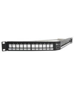 KPNL-A1-24-01S-SIEMON-Patch Panel UTP Keystone de 24 Puertos Modular (Vacío), Angulado, 1UR, Compatible con Jacks Keystone UTP Z-MAXÆ y MAXÆ