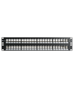 KPNL-F2-48-01S-SIEMON-Patch Panel UTP Keystone de 48 Puertos Modular (Vacío), Plano, 2UR, Compatible con Jacks Keystone UTP Z-MAX y MAX