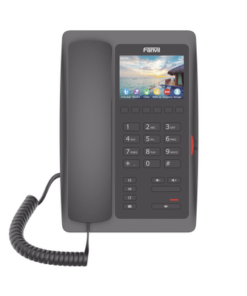 H5WB-FANVIL-(H5W Color Negro)Teléfono IP WiFi para Hotelería, profesional de gama alta con pantalla LCD de 3.5 pulgadas a color, 6 teclas programables para servicio rápido (Hotline) PoE 