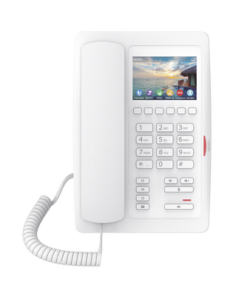 H5WW-FANVIL-(H5W Color Blanco)Teléfono IP WiFi para Hotelería, profesional de gama alta con pantalla LCD de 3.5 pulgadas a color, 6 teclas programables para servicio rápido (Hotline) PoE
