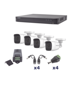 KEVTX8T4BW/A-EPCOM PROFESSIONAL-KIT TurboHD 1080p / DVR 4 Canales / 4 Cámaras Bala Policarbonato con Audio Integrado (exterior 2.8 mm) / Transceptores / Conectores / Fuente de Poder Profesional