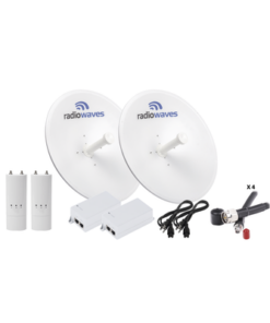 C5C-SPD2.KIT-MIMOSA NETWORKS-Enlace Backhaul completo de alta capacidad y estabilidad hasta 28 km, Incluye: 2 radios C5c, 2 antenas SPD2-5.2NS de 29 dBi, 4 jumpers, inyector POE24V y cable de alimentación.  