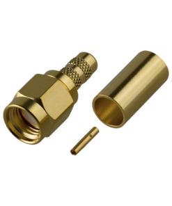 RP-3000-1C-RF INDUSTRIES,LTD-Conector SMA Macho Inverso de Anillo Plegable para cables 8240, RG-58/U, Oro/ Oro/ Teflón.