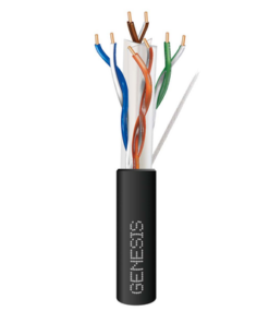 5110-1008-GENESIS-Carrete de Cable de 305 Metros (1000 Pies) Cat6 Calibre 24 Exterior para Climas Extremos, RoHS, Color Negro