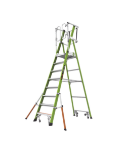 CAGE-FIX-8FT-Little Giant Ladder Systems-Escalera Fija de 8' (2.4m) de Fibra de Vidrio con Jaula y Peldaños de Aluminio. (SKU:19708-146).