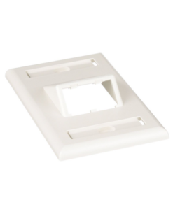 CFPSL2IWY-PANDUIT-Placa de Pared Vertical Clásica, Salida Para 2 Puertos Mini-Com Inclinados, Con Espacios Para Etiquetas, Color Blanco Mate