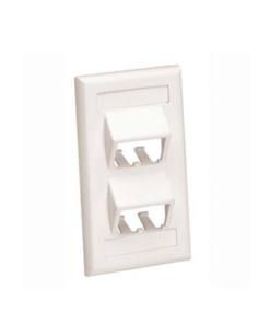 CFPSL4IWY-PANDUIT-Placa de Pared Vertical Clásica, Salida Para 4 Puertos Mini-Com Inclinados, Con Espacios Para Etiquetas, Color Blanco Mate