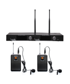 EP521UL-EPCOM PROAUDIO-Kit de Microfonía inalámbrico | 2 Micrófonos de Lavalier | Receptor UHF | Pantalla LCD | 200 Canales | Gran cobertura