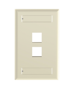NK2FEIY-PANDUIT-Placa de Pared Vertical, Salida Para 2 Puertos Keystone, Con Espacios Para Etiquetas, Color Marfil