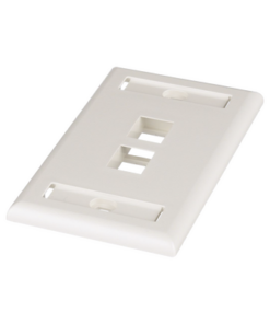 NK2FIWY-PANDUIT-Placa de Pared Vertical, Salida Para 2 Puertos Keystone, Con Espacios Para Etiquetas, Color Blanco Mate
