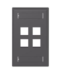 NK4FBL-PANDUIT-Placa de Pared Vertical, Salida Para 4 Puertos Keystone, Con Espacios Para Etiquetas, Color Negro
