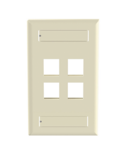 NK4FEIY-PANDUIT-Placa de Pared Vertical, Salida Para 4 Puertos Keystone, Con Espacios Para Etiquetas, Color Marfil