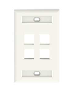 NK4FIWY-PANDUIT-Placa de Pared Vertical, Salida Para 4 Puertos Keystone, Con Espacios Para Etiquetas, Color Blanco Mate