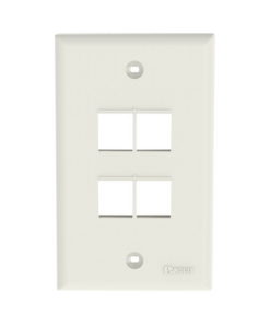 NK4FNIW-PANDUIT-Placa de Pared Vertical, Salida Para 4 Puertos Keystone, Color Blanco Mate